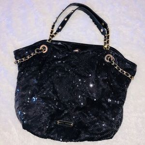 Black sequin Betsey Johnson purse